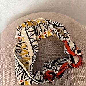 Patterned Headband with Red, Black, and Yellow Accents
